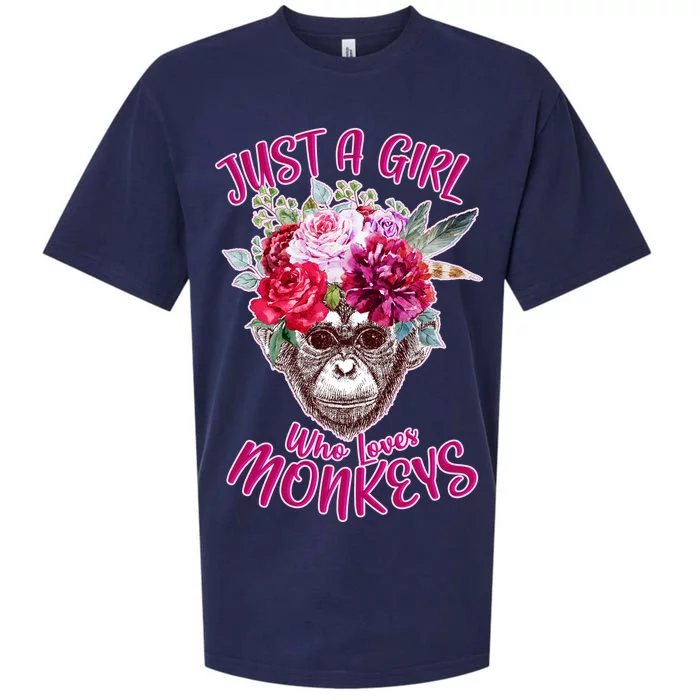 Just A Girl Who Loves Monkeys Cute Sueded Cloud Jersey T-Shirt