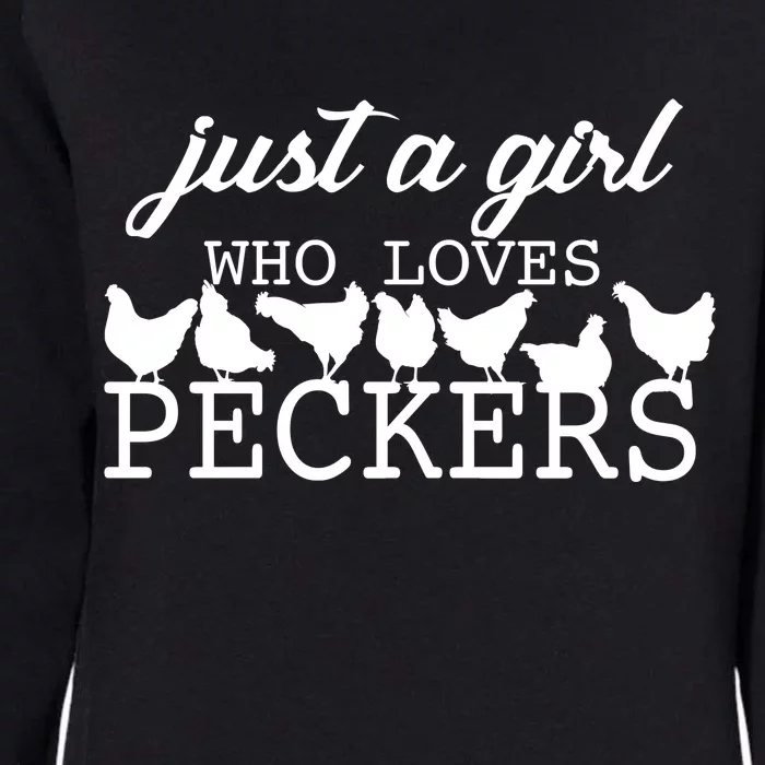 Just A Girl Who Loves Peckers Womens California Wash Sweatshirt