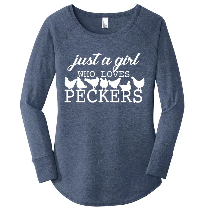 Just A Girl Who Loves Peckers Women's Perfect Tri Tunic Long Sleeve Shirt