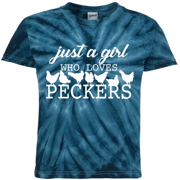 Just A Girl Who Loves Peckers Kids Tie-Dye T-Shirt