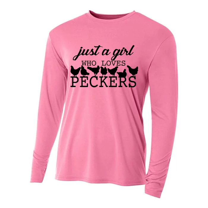 Just A Girl Who Loves Peckers Cooling Performance Long Sleeve Crew