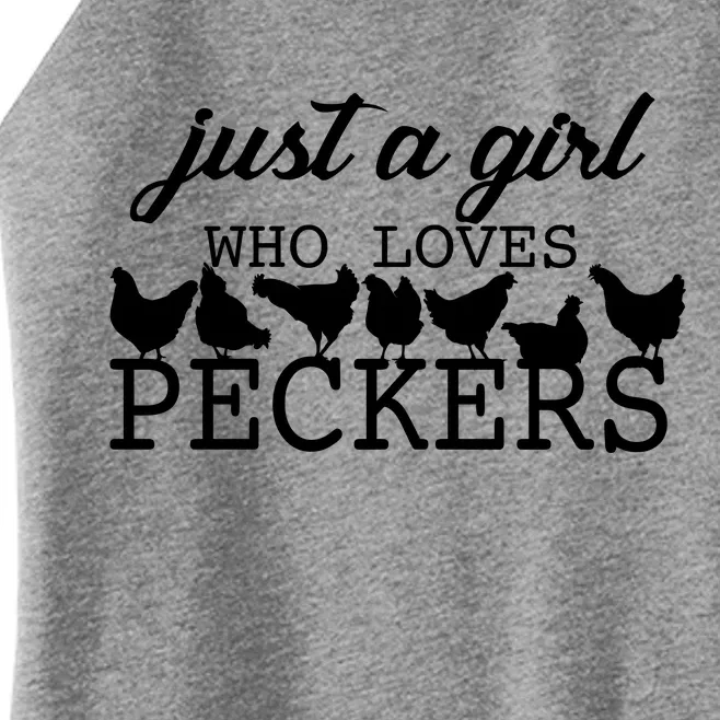 Just A Girl Who Loves Peckers Women’s Perfect Tri Rocker Tank