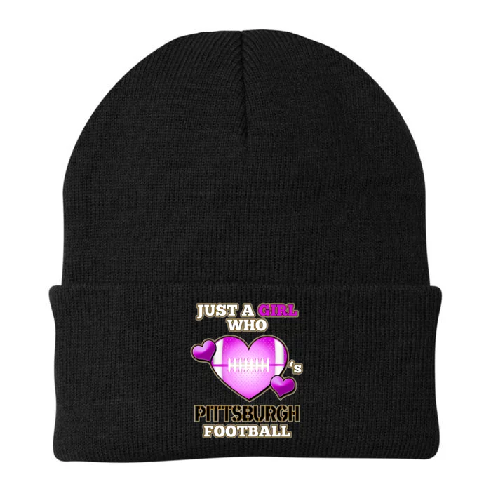 Just A Girl Who Loves Pittsburg Football Knit Cap Winter Beanie