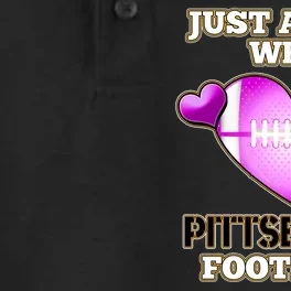 Just A Girl Who Loves Pittsburg Football Dry Zone Grid Performance Polo