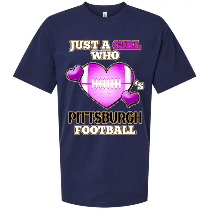 Just A Girl Who Loves Pittsburg Football Sueded Cloud Jersey T-Shirt