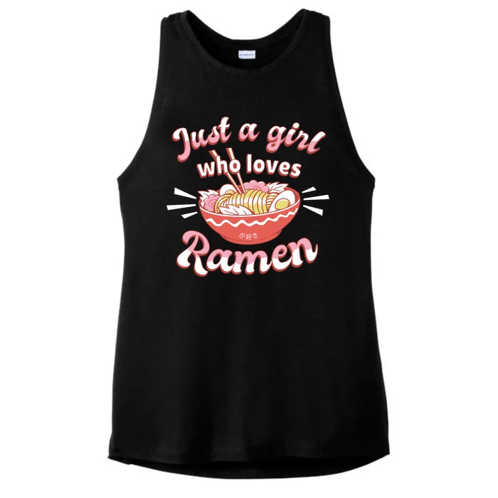 Just A Girl Who Loves Ramen Ladies Tri-Blend Wicking Tank