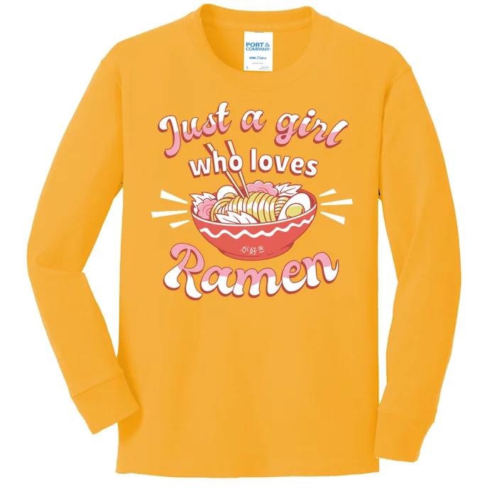 Just A Girl Who Loves Ramen Kids Long Sleeve Shirt