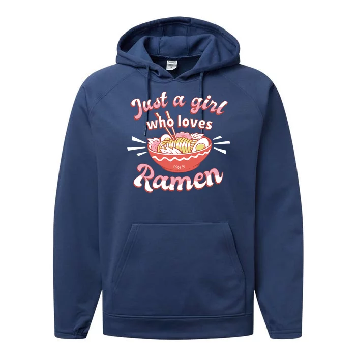 Just A Girl Who Loves Ramen Performance Fleece Hoodie