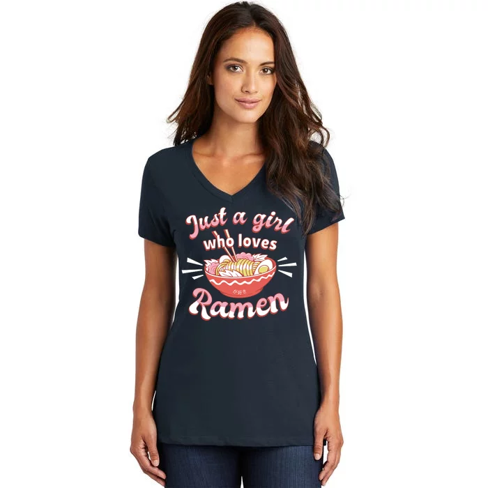 Just A Girl Who Loves Ramen Women's V-Neck T-Shirt