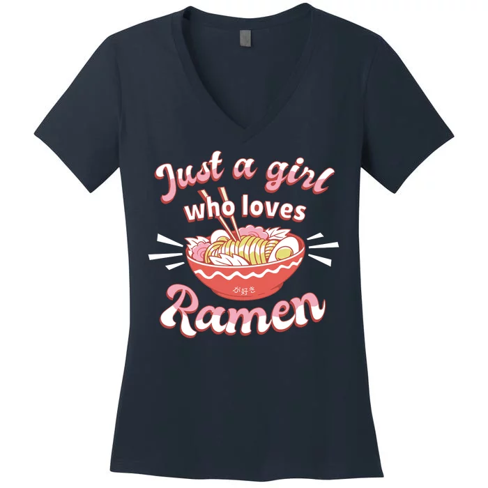 Just A Girl Who Loves Ramen Women's V-Neck T-Shirt