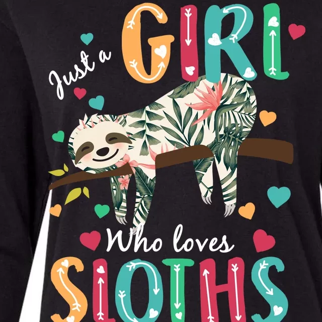 Just A Girl Who Loves Sloths Womens Cotton Relaxed Long Sleeve T-Shirt