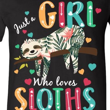 Just A Girl Who Loves Sloths V-Neck T-Shirt