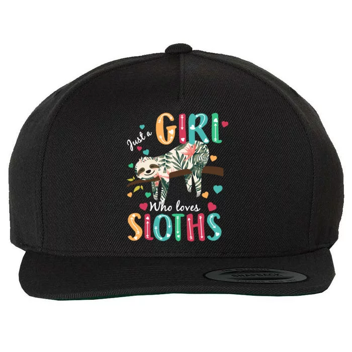 Just A Girl Who Loves Sloths Wool Snapback Cap