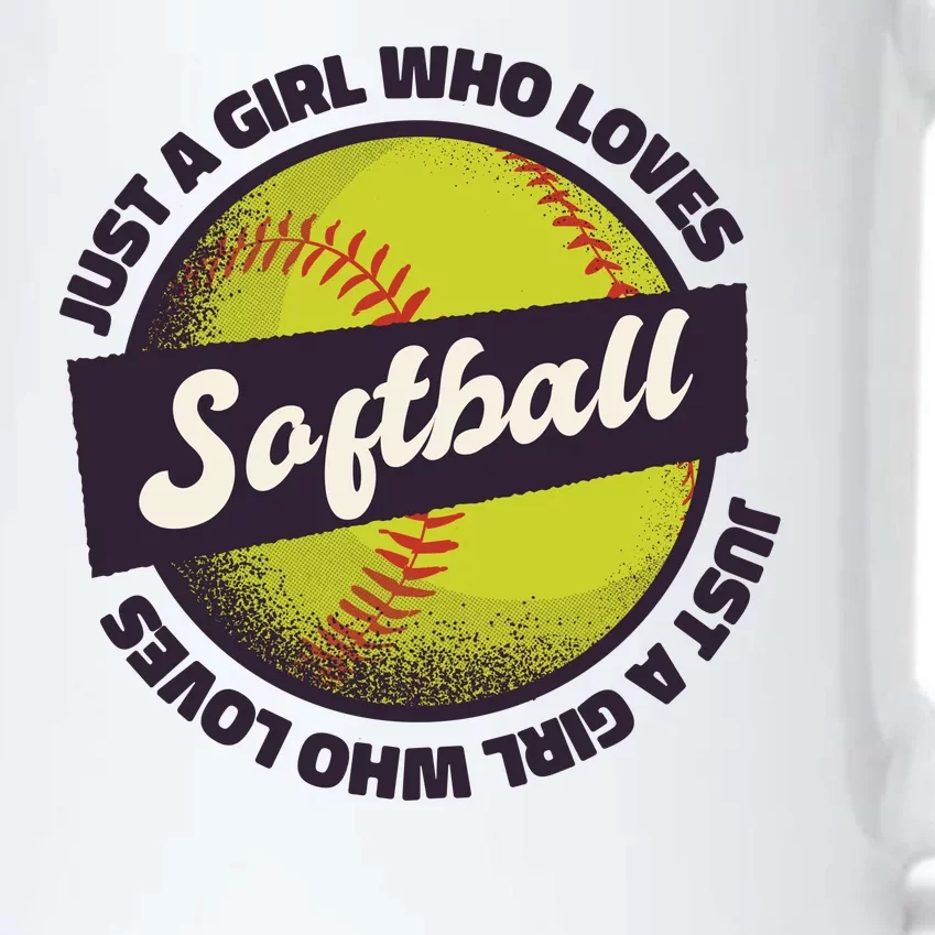 Just A Girl Who Loves Softball Black Color Changing Mug