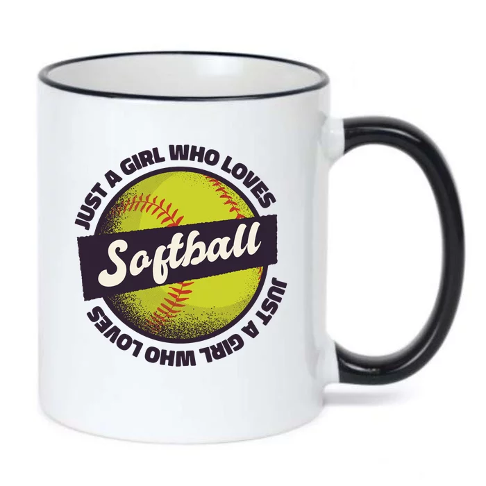 Just A Girl Who Loves Softball Black Color Changing Mug