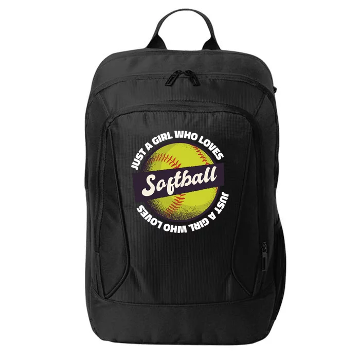 Just A Girl Who Loves Softball City Backpack