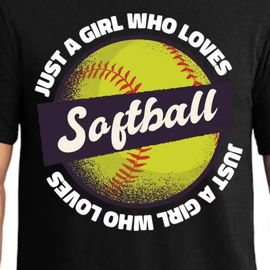 Just A Girl Who Loves Softball Pajama Set