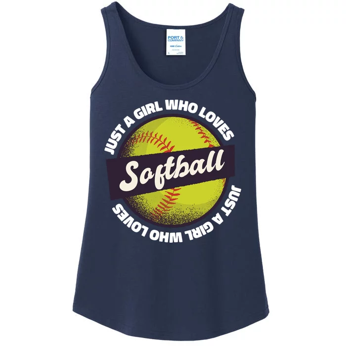 Just A Girl Who Loves Softball Ladies Essential Tank