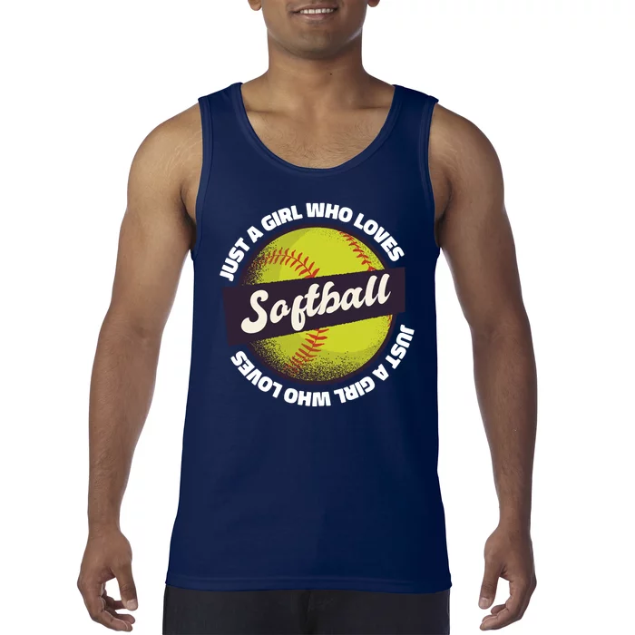 Just A Girl Who Loves Softball Tank Top