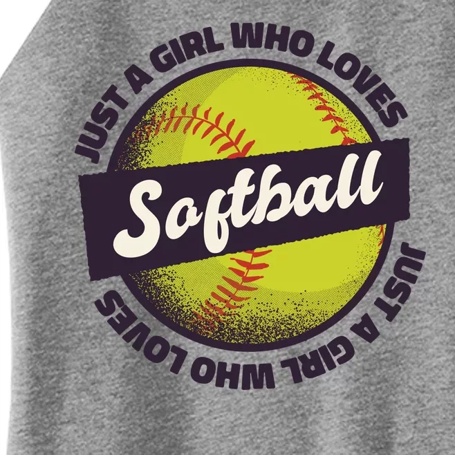 Just A Girl Who Loves Softball Women’s Perfect Tri Rocker Tank