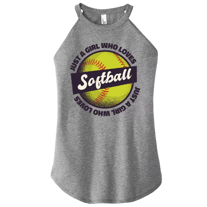 Just A Girl Who Loves Softball Women’s Perfect Tri Rocker Tank