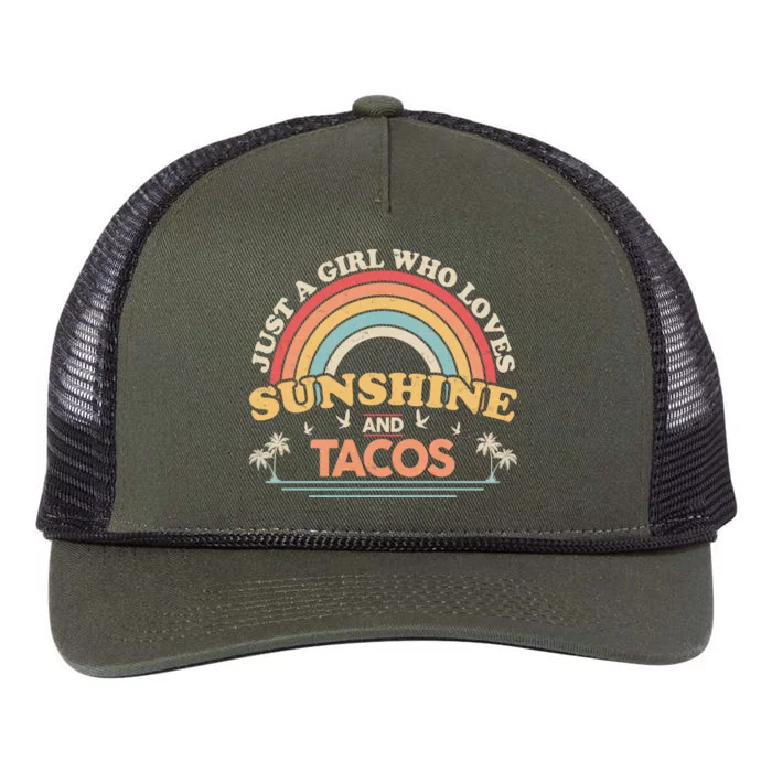 Just A Girl Who Loves Sunshine And Tacos Retro Rope Trucker Hat Cap