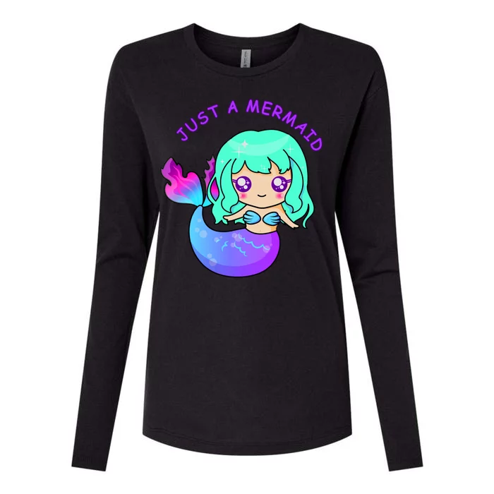 Just A Mermaid Womens Cotton Relaxed Long Sleeve T-Shirt