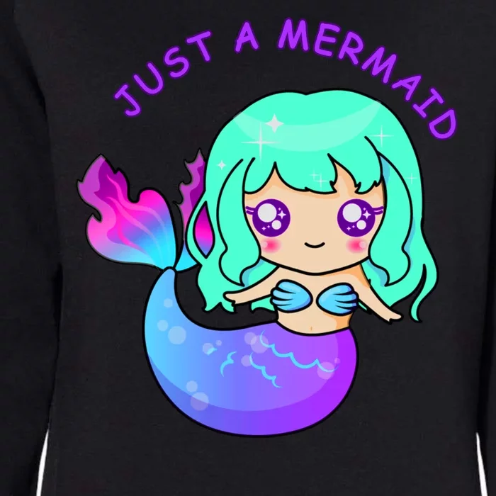 Just A Mermaid Womens California Wash Sweatshirt