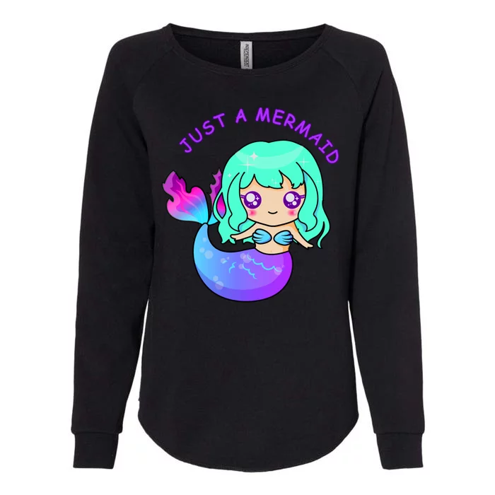 Just A Mermaid Womens California Wash Sweatshirt