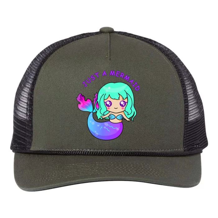 Just A Mermaid Retro Rope Trucker Hat Cap