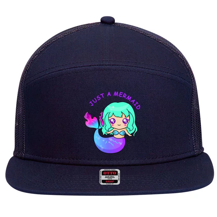 Just A Mermaid 7 Panel Mesh Trucker Snapback Hat