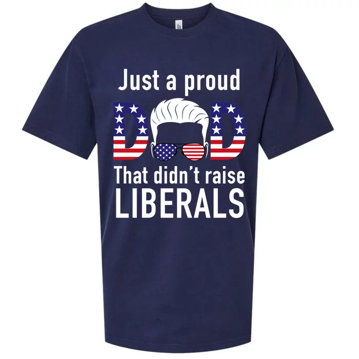 Just A Proud Dad That Didn't Raise Liberals Sueded Cloud Jersey T-Shirt