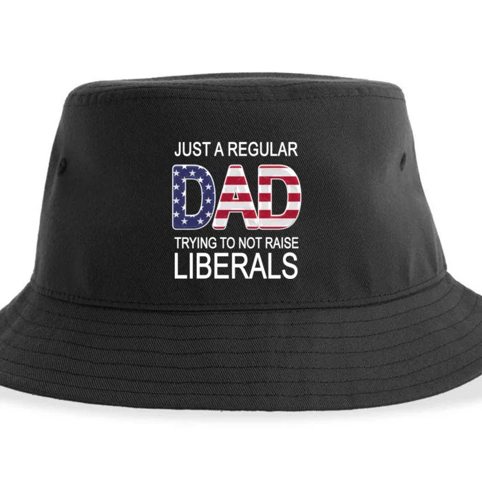 Just a Regular Dad Trying Not To Raise Liberals Sustainable Bucket Hat