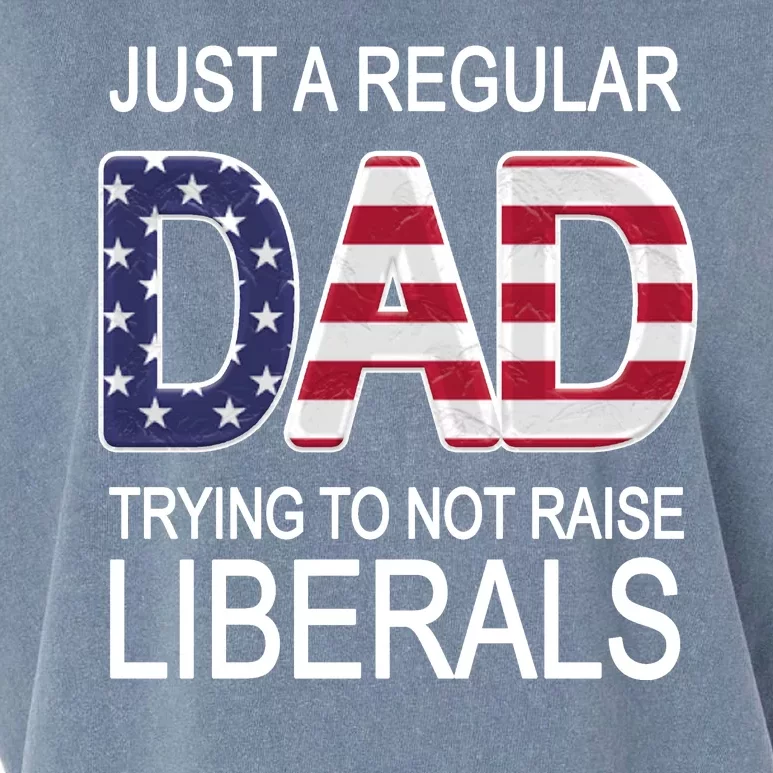 Just a Regular Dad Trying Not To Raise Liberals Garment-Dyed Women's Muscle Tee