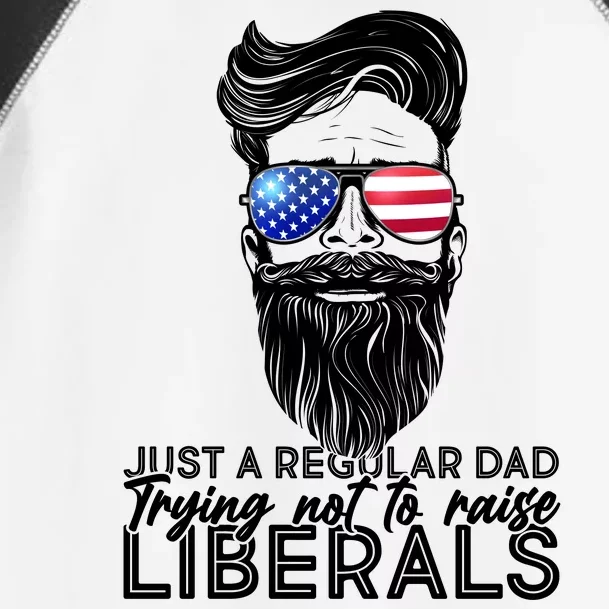 Just A Regular Dad Trying Not To Raise Liberals Hipster Dad Toddler Fine Jersey T-Shirt