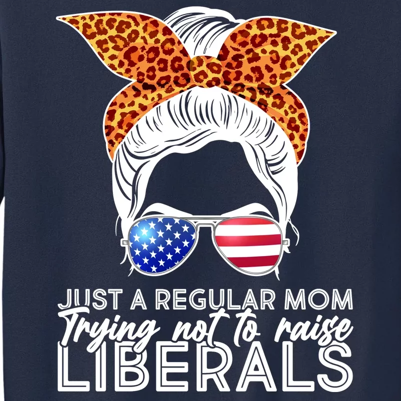 Just A Regular Mom Trying Not To Raise Liberals Hipster Mom Sweatshirt