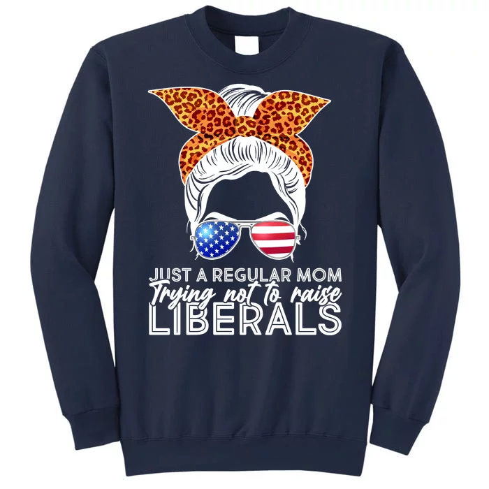 Just A Regular Mom Trying Not To Raise Liberals Hipster Mom Sweatshirt