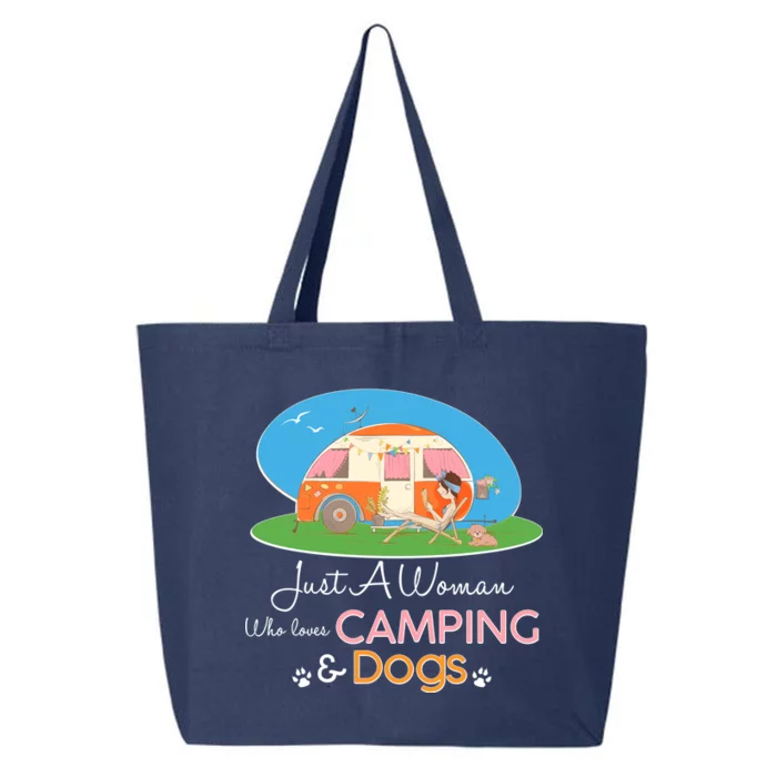 Just A Woman Who Loves Camping & Dogs 25L Jumbo Tote