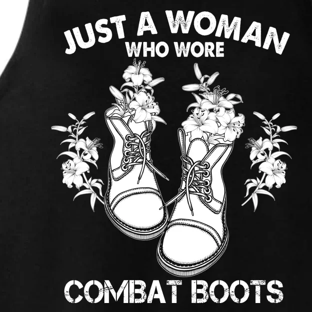 Just A Woman Who Wore Combat Boots Ladies Tri-Blend Wicking Tank