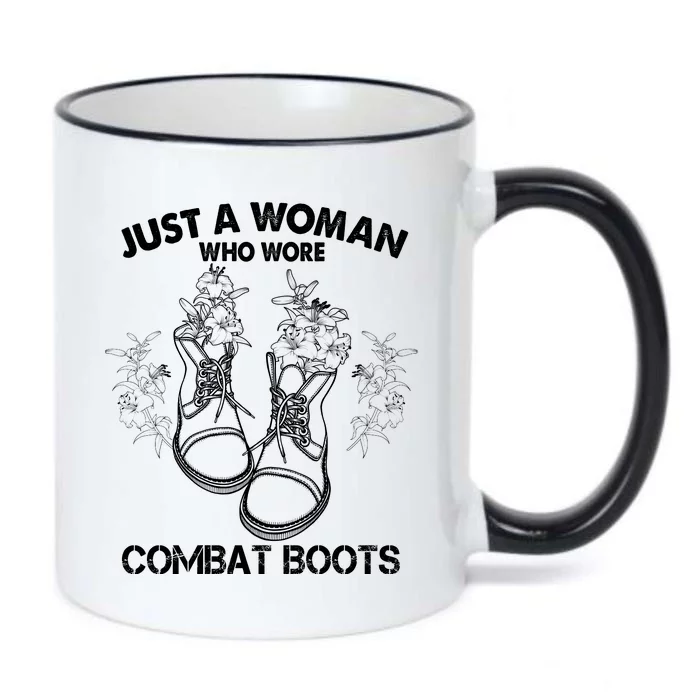 Just A Woman Who Wore Combat Boots Black Color Changing Mug