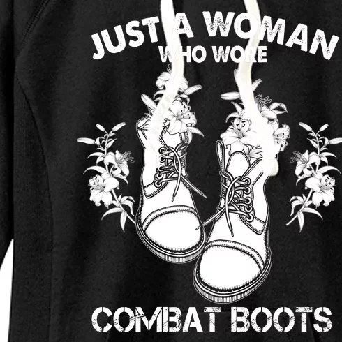 Just A Woman Who Wore Combat Boots Women's Fleece Hoodie