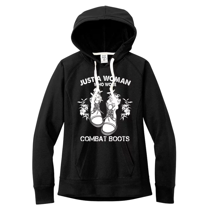 Just A Woman Who Wore Combat Boots Women's Fleece Hoodie