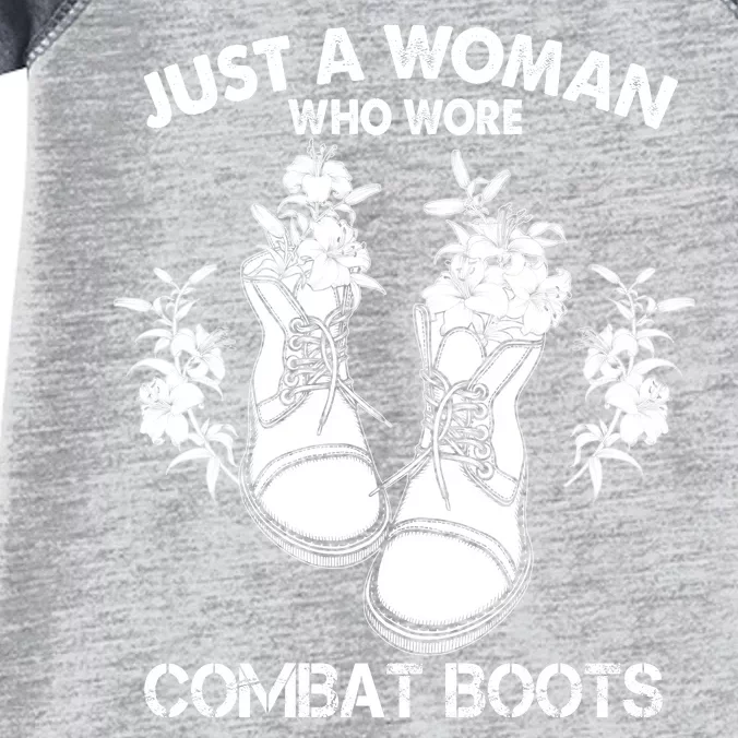 Just A Woman Who Wore Combat Boots Infant Baby Jersey Bodysuit