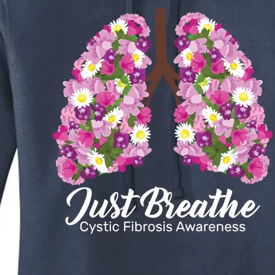 Just Breathe Cystic Fibrosis Awareness Women's Pullover Hoodie