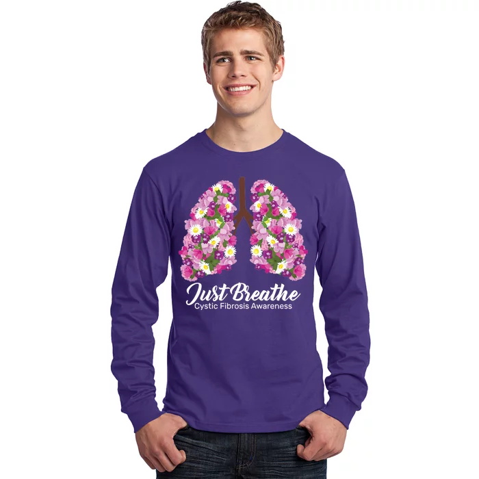 Just Breathe Cystic Fibrosis Awareness Long Sleeve Shirt