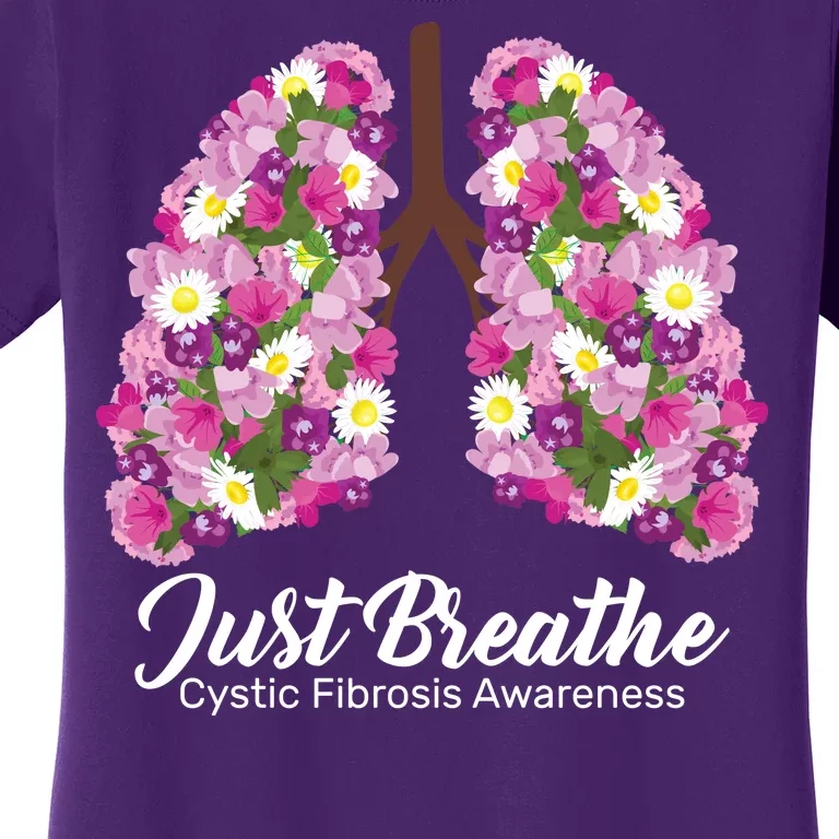 Just Breathe Cystic Fibrosis Awareness Women's T-Shirt