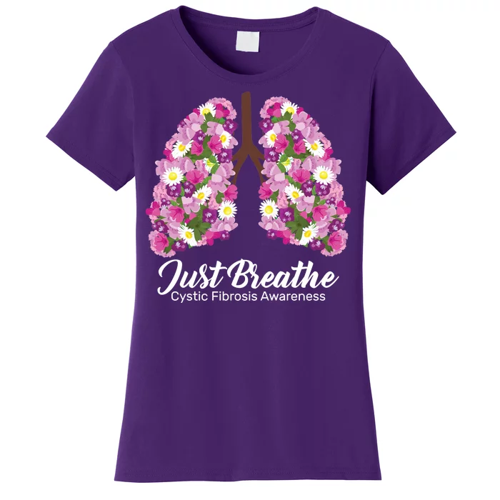 Just Breathe Cystic Fibrosis Awareness Women's T-Shirt