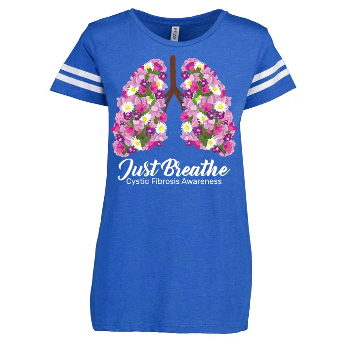 Just Breathe Cystic Fibrosis Awareness Enza Ladies Jersey Football T-Shirt