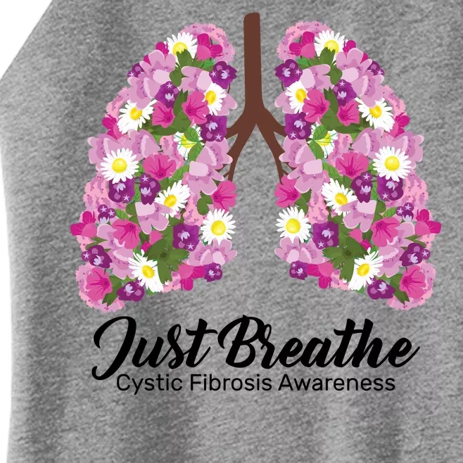 Just Breathe Cystic Fibrosis Awareness Women’s Perfect Tri Rocker Tank