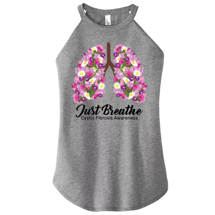 Just Breathe Cystic Fibrosis Awareness Women’s Perfect Tri Rocker Tank